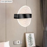 Modern Black/Gold Acrylic Circle Led Wall Sconce For Living Room