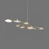 Modern Black/Gold Chandelier For Living Room - 5/9/11 Lights Disc Acrylic Shade 11 / Gold