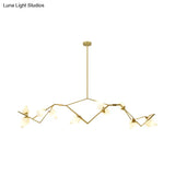Modern Black/Gold Chandelier With Branching Design Shades - Elegant 5/8 Lights Dining Room Ceiling