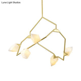 Modern Black/Gold Chandelier With Branching Design Shades - Elegant 5/8 Lights Dining Room Ceiling