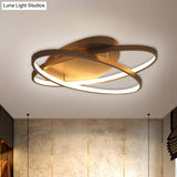 Modern Black & Gold Oval Led Ceiling Light - Perfect For Living Rooms