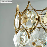 Modern Black/Gold Pendant Lighting Fixture With Crystal Prism Shade - 8-Bulb Dining Room Island