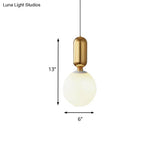 Modern Black/Gold/White Ball Pendant Light With Milky Glass Led - 1 6’/8’/12’ Wide Ceiling Fixture