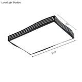 Modern Black High-Penetration Led Flushmount Light In White For Living Room Ceiling
