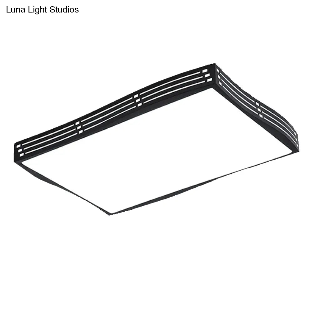 Modern Black High-Penetration Led Flushmount Light In White For Living Room Ceiling