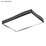 Modern Black High-Penetration Led Flushmount Light In White For Living Room Ceiling