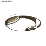 Modern Black Iron Cut-Out Design Led Ceiling Light - 16.5’/20.5’ Wide Round Flush Mount Warm/White