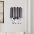 Modern Black K9 Crystal Teardrop Wall Lighting Fixture - 2 Lights Bedroom Mount