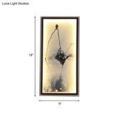 Modern Black Leaf Mural Led Wall Mounted Light For Asian-Inspired Decoration