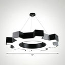 Modern Black Led Ceiling Chandelier For Gear Conference Rooms / 16 White