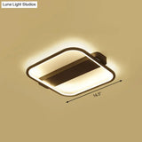 Modern Black Led Ceiling Fixture - 16.5’/20.5’ Minimalist Square Style Acrylic Flush Mount Lamp