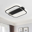 Modern Black Led Ceiling Fixture - 16.5’/20.5’ Minimalist Square Style Acrylic Flush Mount Lamp