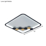 Modern Black Led Ceiling Flush Mount With Leaf/Geometric Design