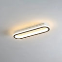Modern Black Led Flush Ceiling Light For Corridors - Linear Acrylic Design / Small Third Gear