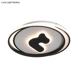 Modern Black Led Flush Mount Ceiling Light Fixture - 16.5’/20.5’ Wide Circle Acrylic