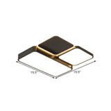 Modern Black Led Flush Mount Ceiling Light For Bedroom With Splicing Acrylic Design