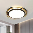 Modern Black Led Flush Mount Ceiling Light With Acrylic Shade - 16’/19.5’ Wide / 16’