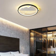 Modern Black Led Flushmount Ceiling Light For Minimalist Bedroom Décor / 16.5 Natural