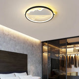 Modern Black Led Flushmount Ceiling Light For Minimalist Bedroom Décor / 16.5 Natural