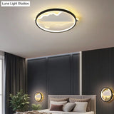 Modern Black Led Flushmount Ceiling Light For Minimalist Bedroom Décor