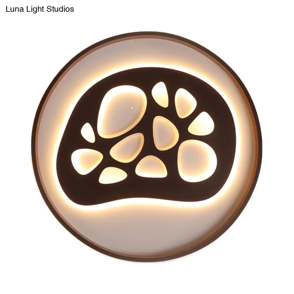 Modern Black Led Study Room Ceiling Light With Eye - Catching Acrylic Pattern