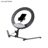 Modern Black Led Usb Fill-In Flash Lamp With Metallic Shade