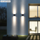 Modern Black Led Wall Light For Garden Scenery With Metal Shade
