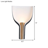Modern Black Metal Flare Table Lamp - 1-Bulb Bedside Reading Light