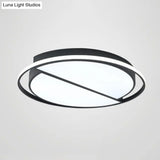 Modern Black Metal Led Ceiling Light For Study Room - Splicing Round Design