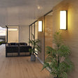 Modern Black Metal Led Outdoor Wall Sconce Lamp: Minimalistic Half Cylinder Design Textured / White