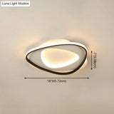 Modern Black Metal Led Triangle Flush Mount Ceiling Light For Bedroom