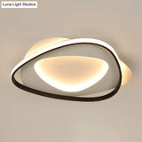 Modern Black Metal Led Triangle Flush Mount Ceiling Light For Bedroom