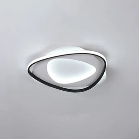 Modern Black Metal Led Triangle Flush Mount Ceiling Light For Bedroom / White 18