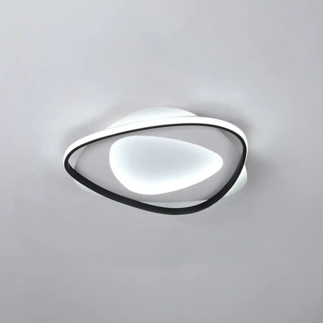 Modern Black Metal Led Triangle Flush Mount Ceiling Light For Bedroom / White 18