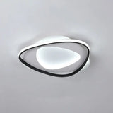 Modern Black Metal Led Triangle Flush Mount Ceiling Light For Bedroom / White 21.5