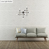 Modern Black Metal Sconce With 7 Bulbs - Contemporary Wall Lamp