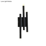 Modern Black Metal Wall Lamp - 2/4 Lights Simple Linear Design For Hallway