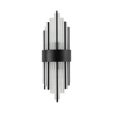 Modern Black Metal Wall Light With Prism Crystal For Living Room