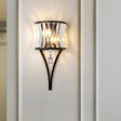 Modern Black Mini Crystal Wall Light Sconce With Hanging Ball