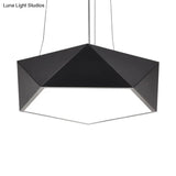 Modern Black Pentagon Led Hanging Light Fixture For Office Ceiling Chandelier