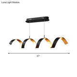 Modern Black Rolling Chandelier With Minimalist Design - 1 Light Acrylic Ceiling Fixture