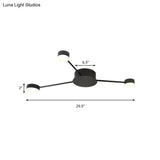Modern Black Semi Flush Ceiling Light For Child’s Bedroom With Drum Shade