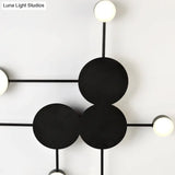 Modern Black Semi Flush Ceiling Light For Child’s Bedroom With Drum Shade