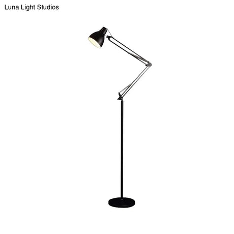 Modern Black/Silver Metallic Dome Shade Floor Lamp For Living Room With 1 Head