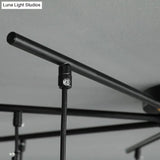 Modern Black Starburst Chandelier With Opal Glass - Elegant Hanging Lamp For Bedroom 4/7/9 Lights