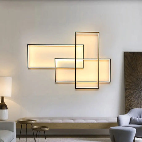Modern Black Traverse Wall Sconce - 20.5/30 Wide Acrylic Light In Warm/White