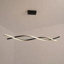 Modern Black Twist Led Pendant Light With Aluminum Chandelier Design - Perfect For Restaurants /