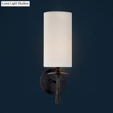 Modern Black Wall Sconce Light With White Glass Shade - 1 Head Cylindrical Fixture