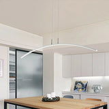 Modern Black/White Arched Pendant Light With Acrylic Led And Warm/White Glow White / Warm