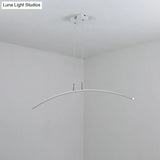 Modern Black/White Arched Pendant Light With Acrylic Led And Warm/White Glow